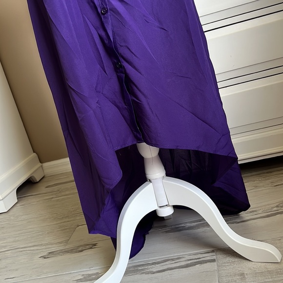 • NWT Soprano amethyst long button front high low dress, M • - Picture 4 of 9